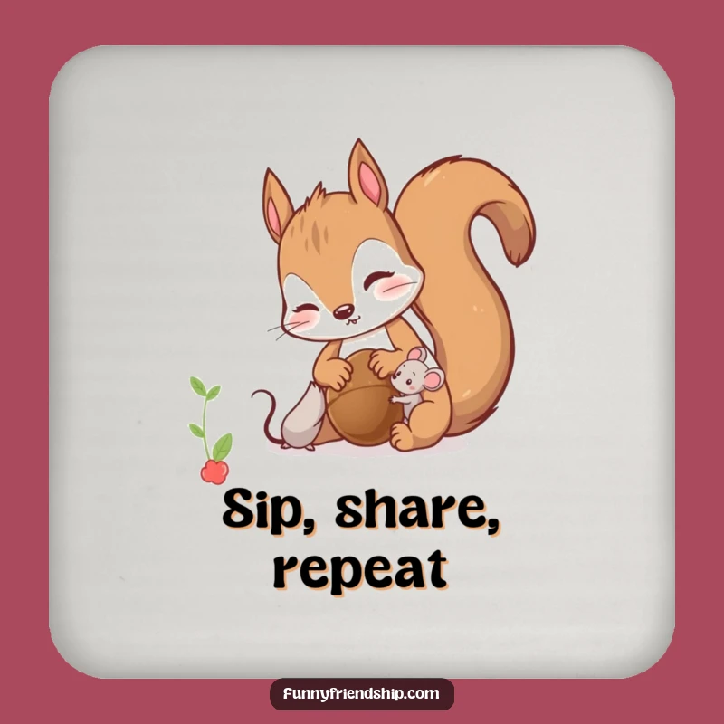 Funny Squirrel and Mouse Coasters: Protect Surfaces with Generous Charm