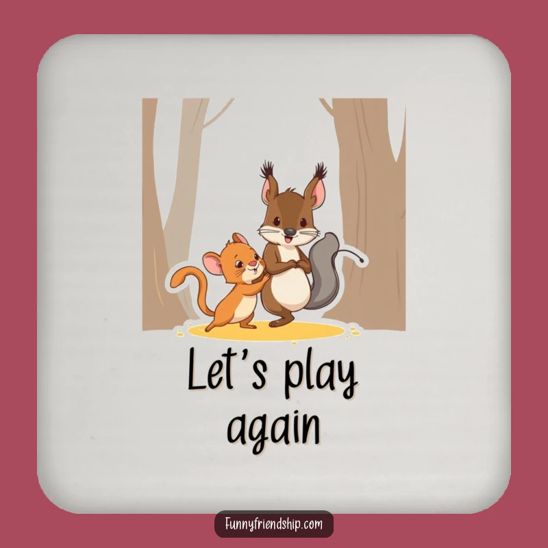 Funny Squirrel Mouse Tag Coaster: Protect Surfaces with Playful Charm
