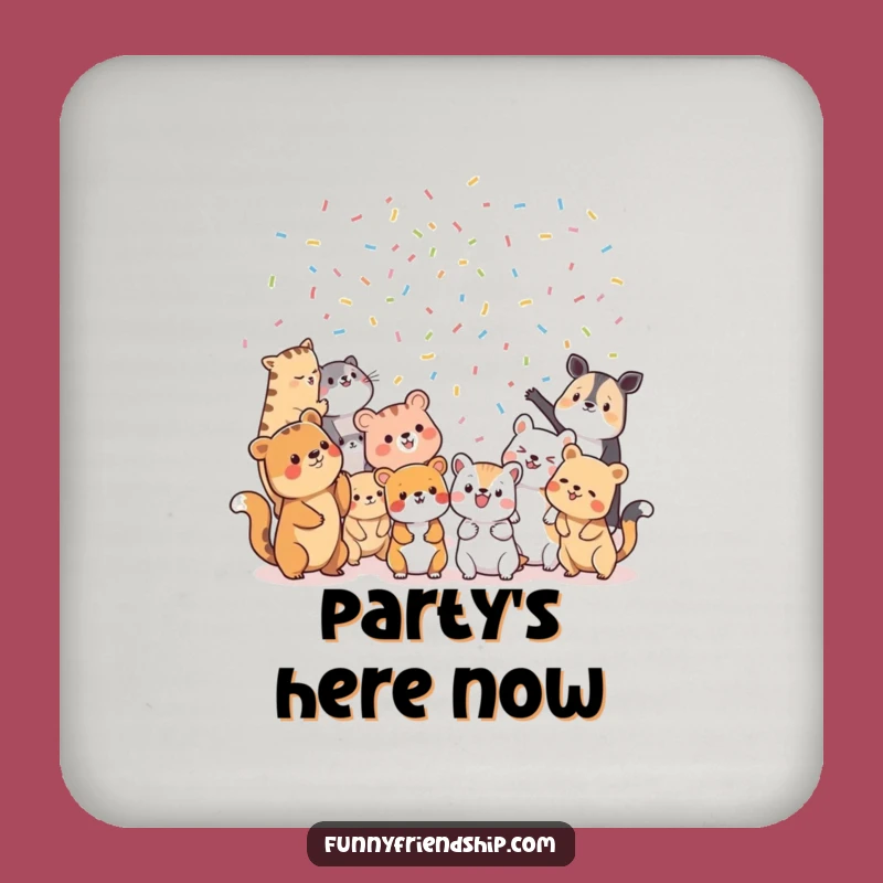 Funny Animal Confetti Coaster: Protect Surfaces with Hilarious Party Charm