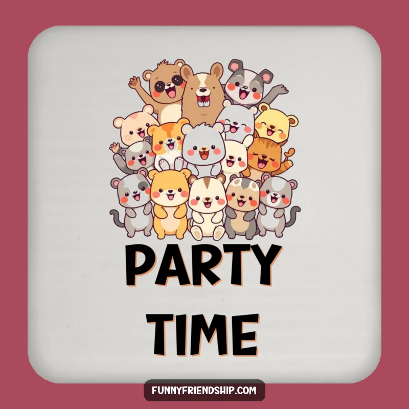 Funny Party Animals Coaster: Festive Protection Funny Gift