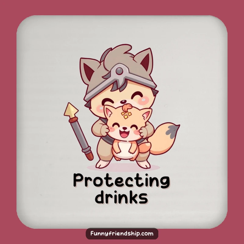 Funny Protector Pals Coaster: Loyal Protection Funny Gift