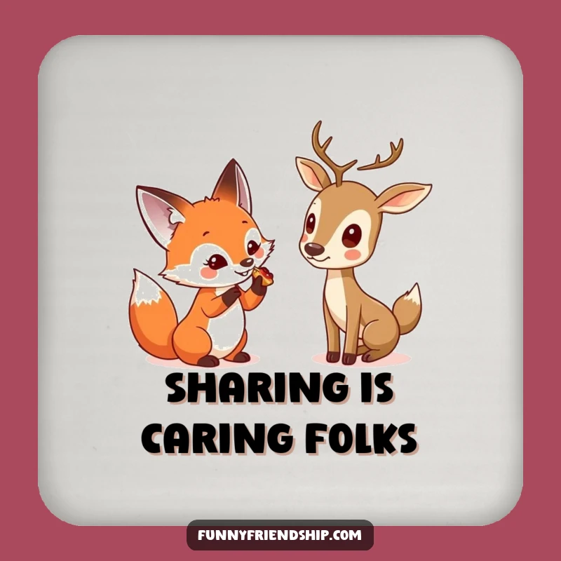 Funny Fox & Deer Coaster Set - Woodland Table Protection Funny Gift