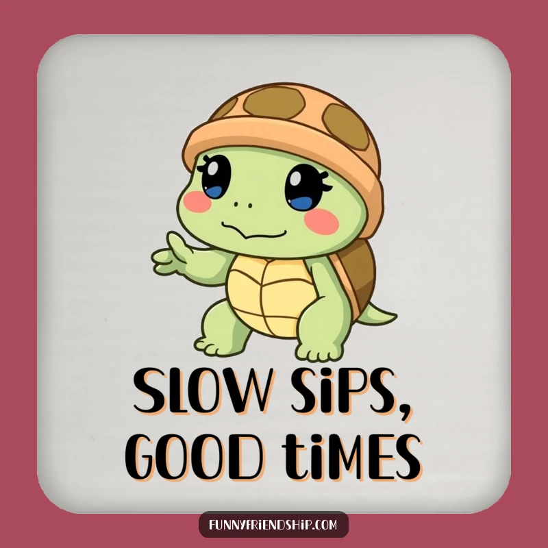 Funny Turtle Helping Hand Drink Coaster: Protects Surfaces with Slow Steady Support
