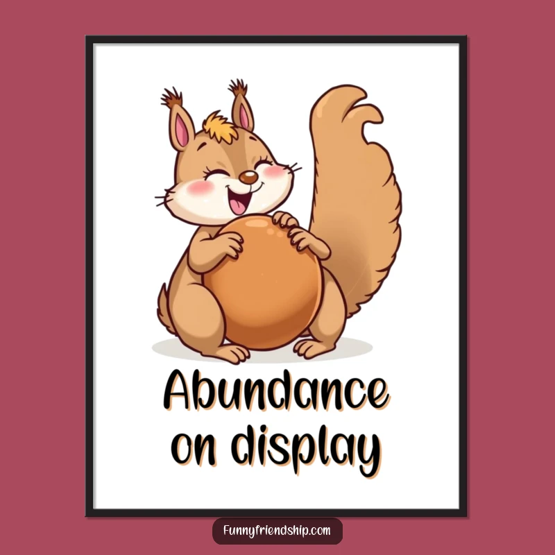 Funny Squirrel Sharing Poster: Whimsical Wall Art for Generous Spaces