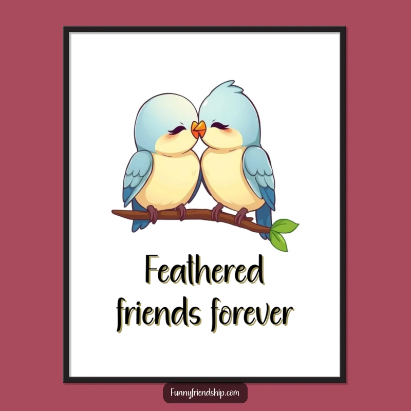 Funny Love Birds Poster: Sweet Nuzzle Art - A Romantic and Funny Gift for Walls!