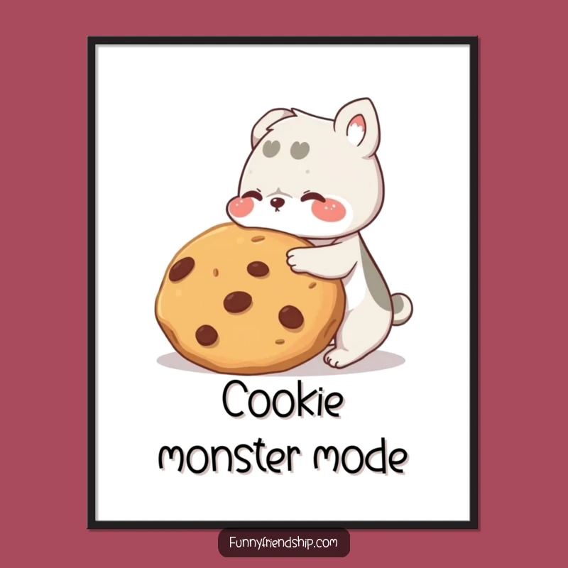 Funny Cookie Pals Poster: Charming Animal Art Celebrating Friendship - A Funny Gift for Walls!