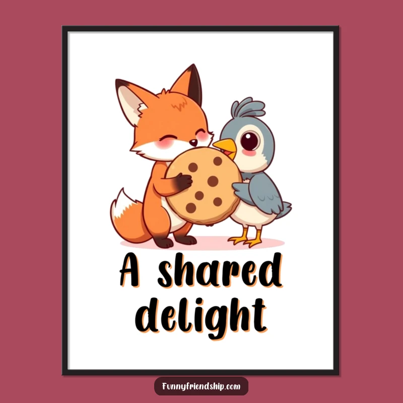 Funny Fox & Bird Cookie Poster: Wall Art That Shares, A Hilarious Sweet Funny Gift