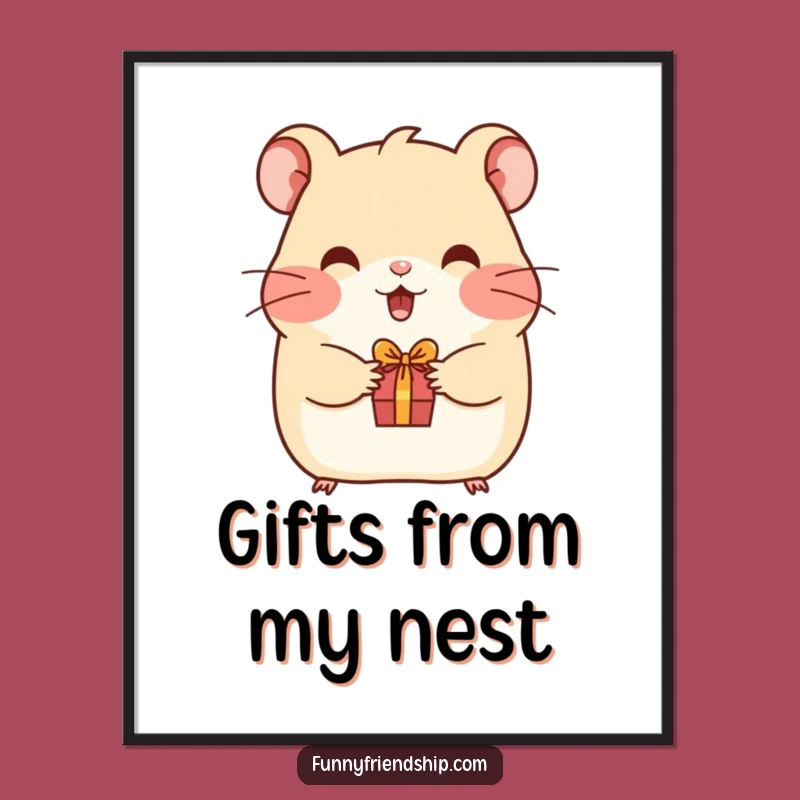 Funny Hamster Gift Poster: Brighten Your Walls with This Hilarious Friend's Gesture