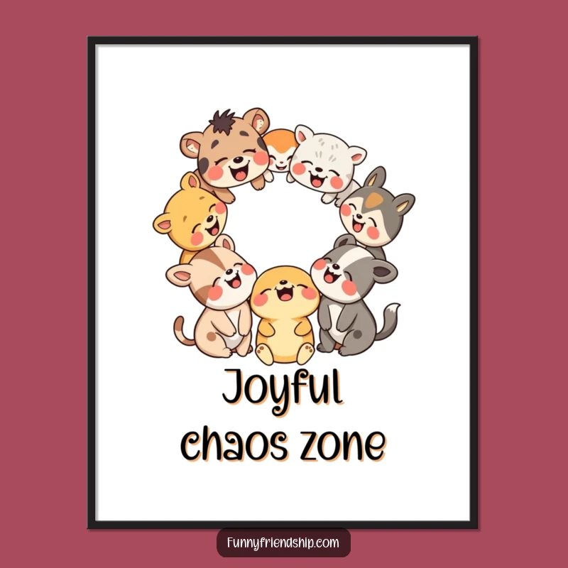 Funny Animal Gathering Poster: Hilarious Art for a Perfect Gift