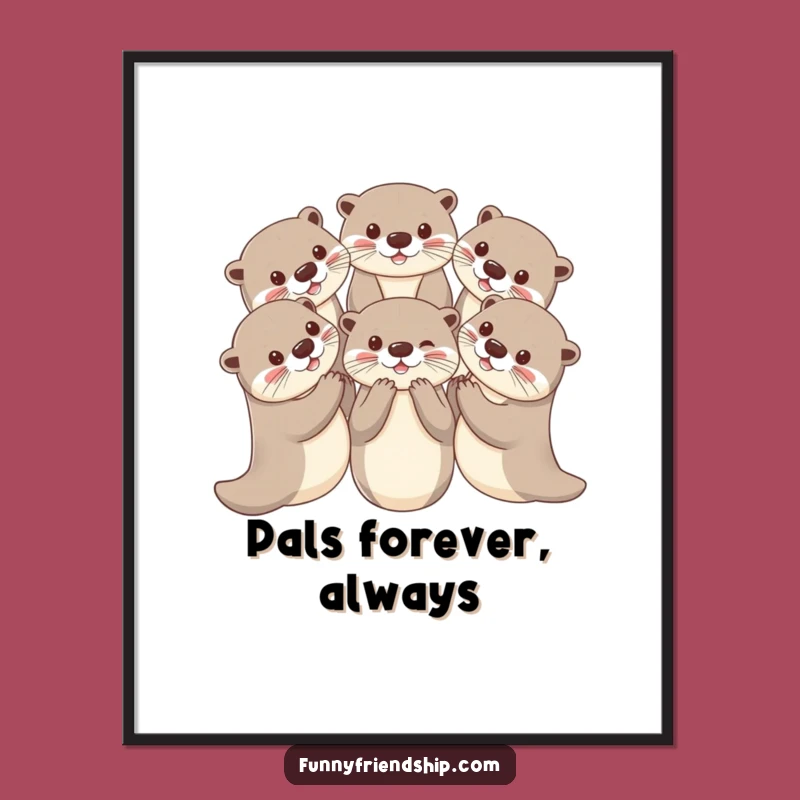 Funny Otter Circle Poster: Decorate with Unity and Fun!