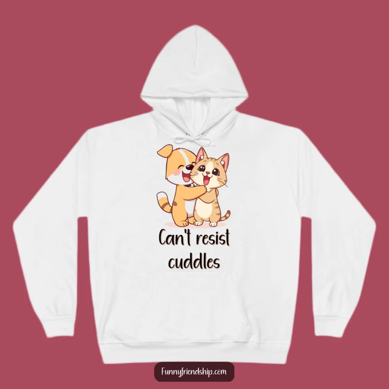 Funny Dog Cat Hug Hoodie: Stay Cozy and Comical with This Pet-Themed Sweatshirt