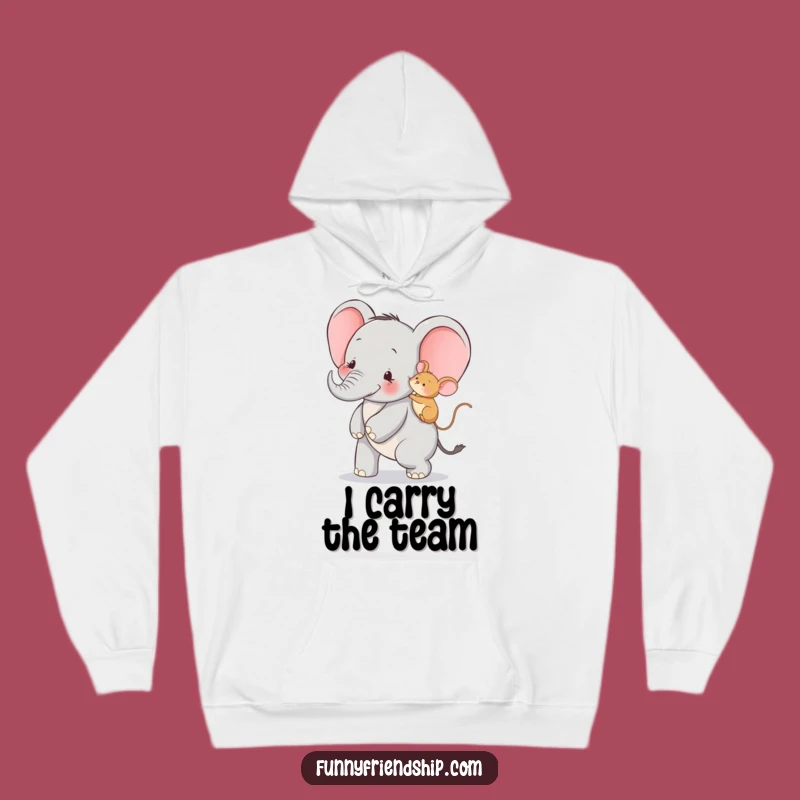 Cozy Funny Elephant and Mouse Piggyback Hoodie: Snuggle Up with Hilarious Friendship