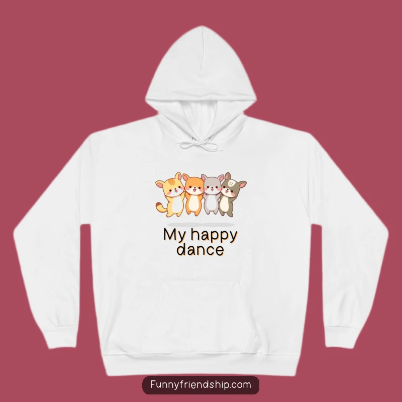 Funny Animal Friends Jumping Hoodie - Cozy Celebration Wear