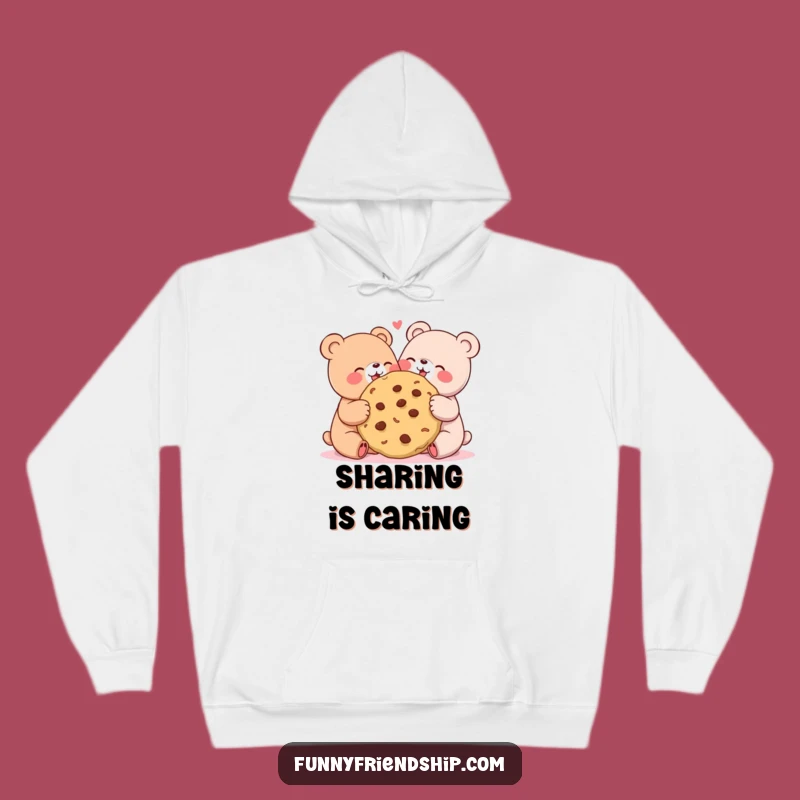 Funny Bear Cookie Sharing Hoodie: Cozy Up with Friendship Vibes
