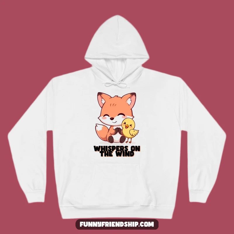 Funny Fox & Bird Secret Hoodie: Cozy Comfort with Woodland Mischief
