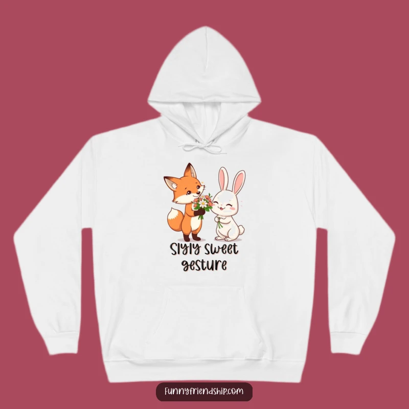 Funny Fox & Rabbit Flower Hoodie: Cozy Up with Sweet Surprises and Laughter