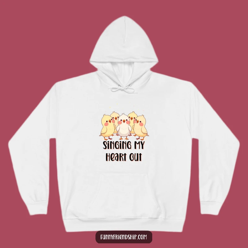 Funny Bird Choir Hoodie: Cozy Cartoon Harmony Sweatshirt