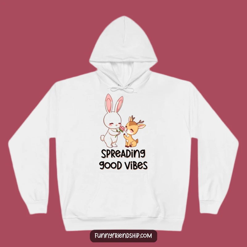 Funny Rabbit & Deer Flower Hoodie: Cozy Woodland Hugs, The Perfect Funny Gift