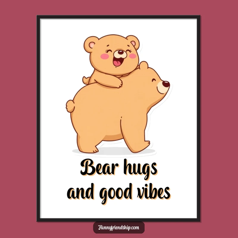 Free Printable Bear Wall Art: Giggling Duo Downloadable Decor for a Cozy Space