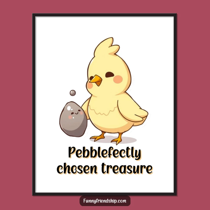 Free Printable Bird Treasure Art - Shiny Pebble Funny Wall Decor Downloadable