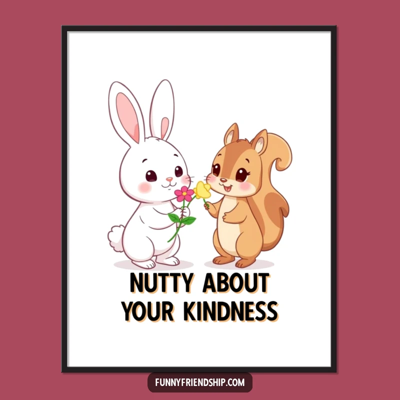 Free Printable Wall Art: Rabbit Flower Squirrel Funny Cute Downloadable