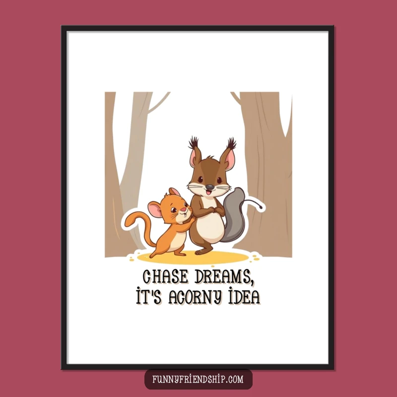 Funny Free Printable Wall Art: Squirrel & Mouse Tag - Energetic Home Decor Download