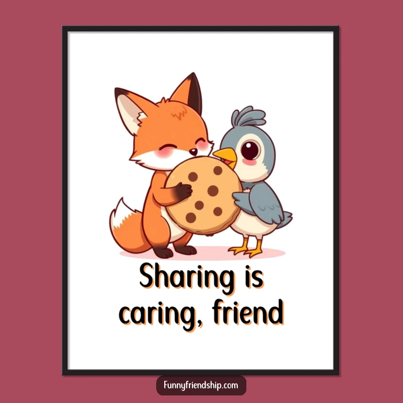 Charming Free Printable Wall Art: Fox & Bird Cookie Friendship Art