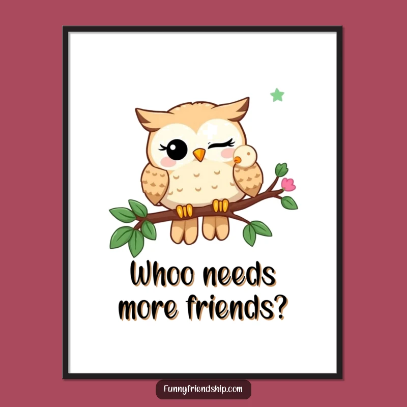 Free Printable Owl Wall Art: Winking Duo Downloadable Decor for a Wise Space