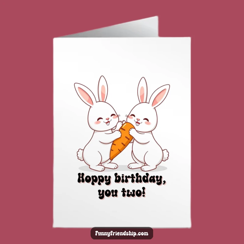 Free Printable Rabbit Birthday Card - Funny High-Five Carrot Downloadable DIY