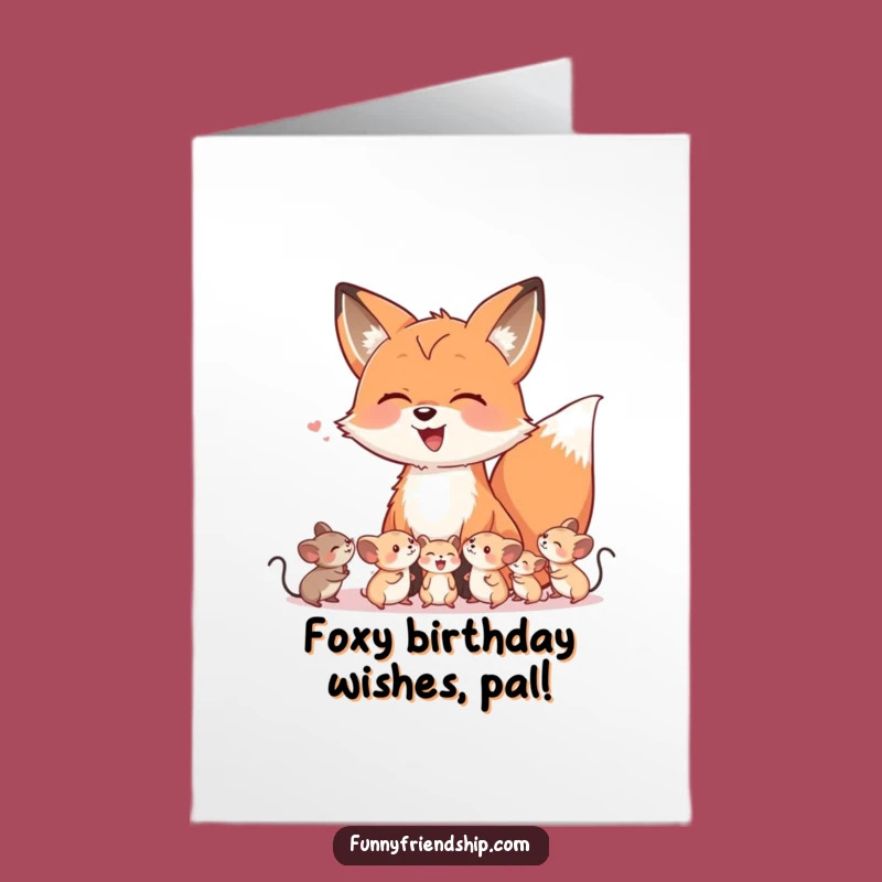 Funny Free Printable Fox Birthday Card - Laughing Friends Humor Downloadable Gift
