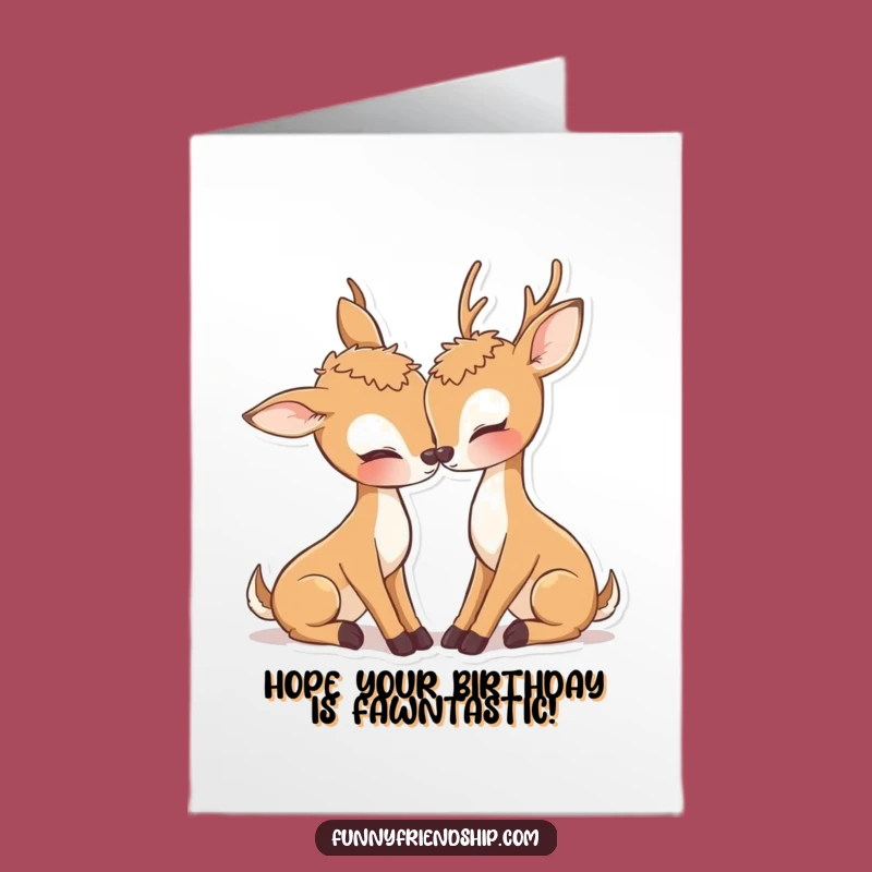 Sweet Free Printable Deer Couple Birthday Card - Loving Downloadable Greeting