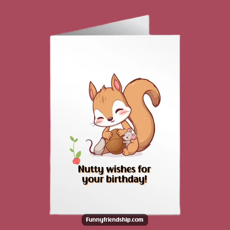 Free Printable Squirrel & Mouse Birthday Card: Funny Downloadable Gift for Sharing Smiles