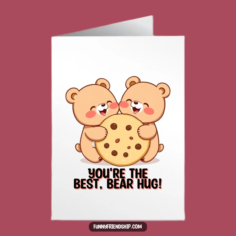 Free Printable Bear Congrats Card: Cookie Sharing Bears Humorous Downloadable
