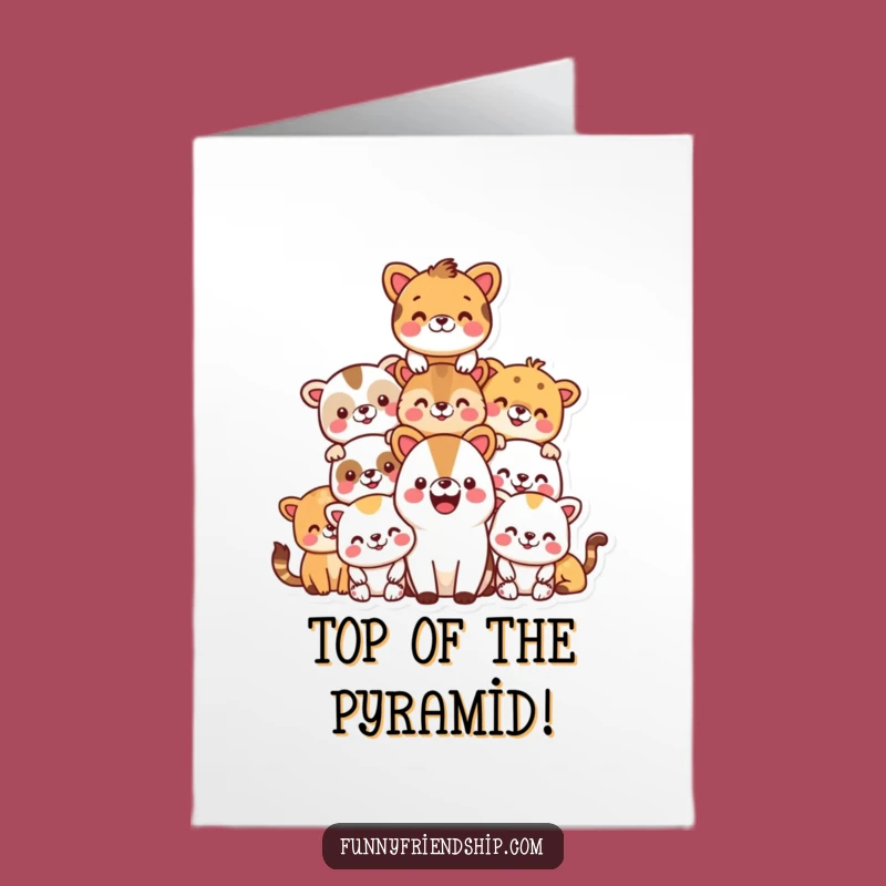 Free Printable Congrats Card: Animal Pyramid - Cheerful Downloadable Celebration