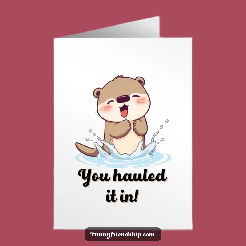 Free Printable Otter Congratulations Card - Splashy Success Downloadable Greeting
