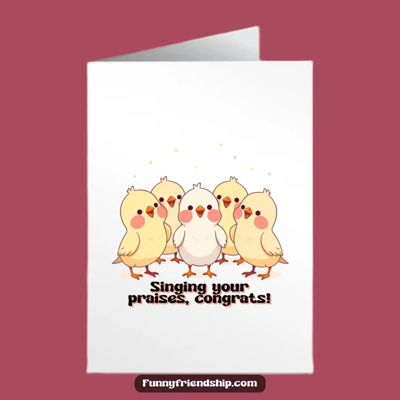 Free Printable Funny Congrats Card: Singing Birds - Harmonious Downloadable Gift for Success