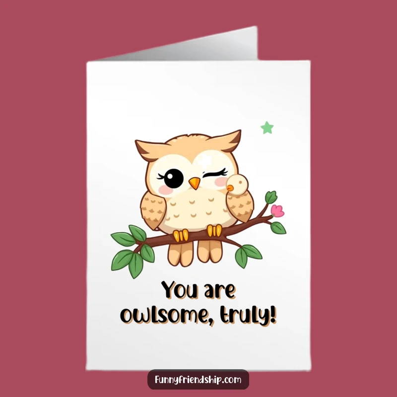 Free Printable Owl Congrats Card: Winking Duo Downloadable Gift for Smart Achievements