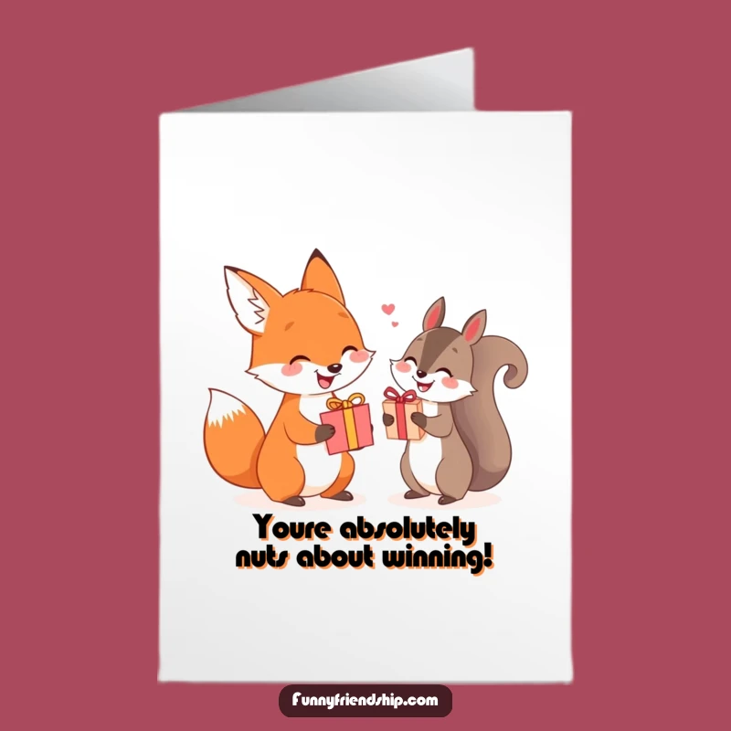 Free Printable Fox & Squirrel Congrats Card - Funny Gift Exchange Downloadable DIY
