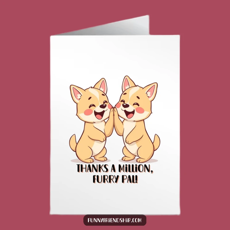 Free Printable Dog High Five Thank You Card: Funny Downloadable Gift!