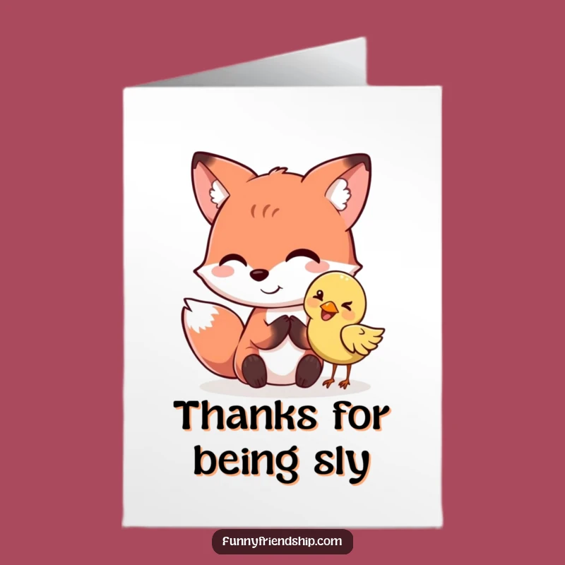 Free Printable Fox's Whispered Thanks Card - Funny Downloadable
