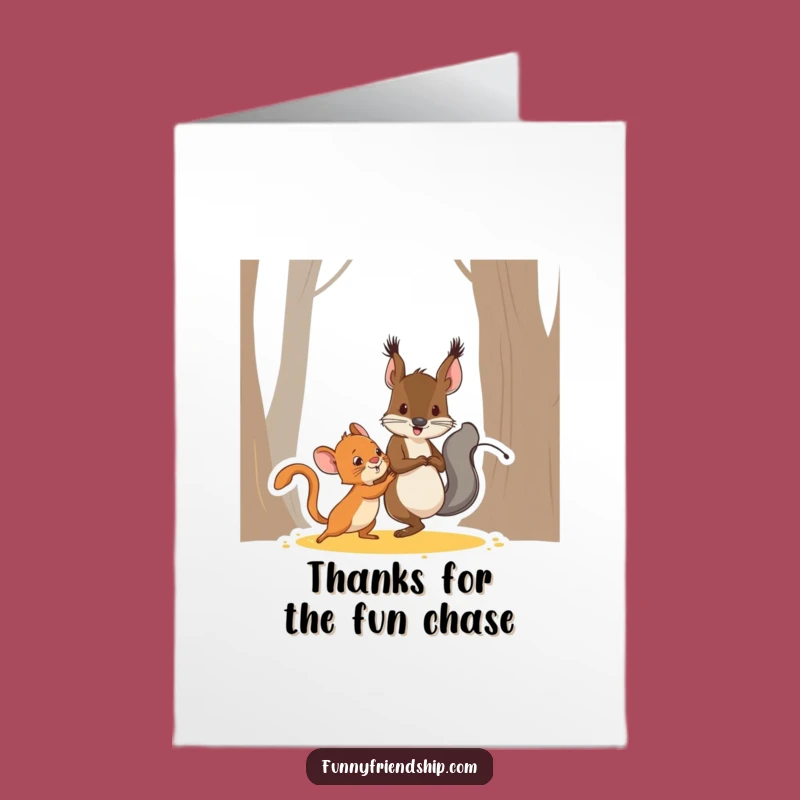 Free Printable Funny Thank You Card: Squirrel & Mouse Tag - Active Downloadable Gift