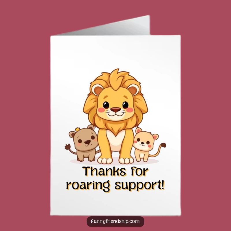 Free Printable Lion Thank You Card - Guarding Friends Downloadable Gift!