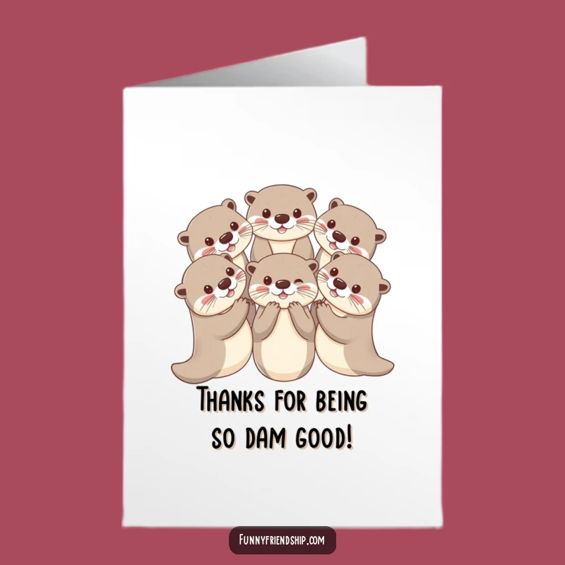Free Printable Otter Thank You Card - Funny Circle Paws Downloadable DIY