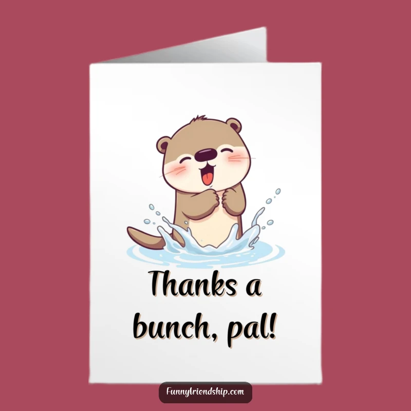 Free Printable Otter Thank You Card - Splashy Gratitude Downloadable Greeting