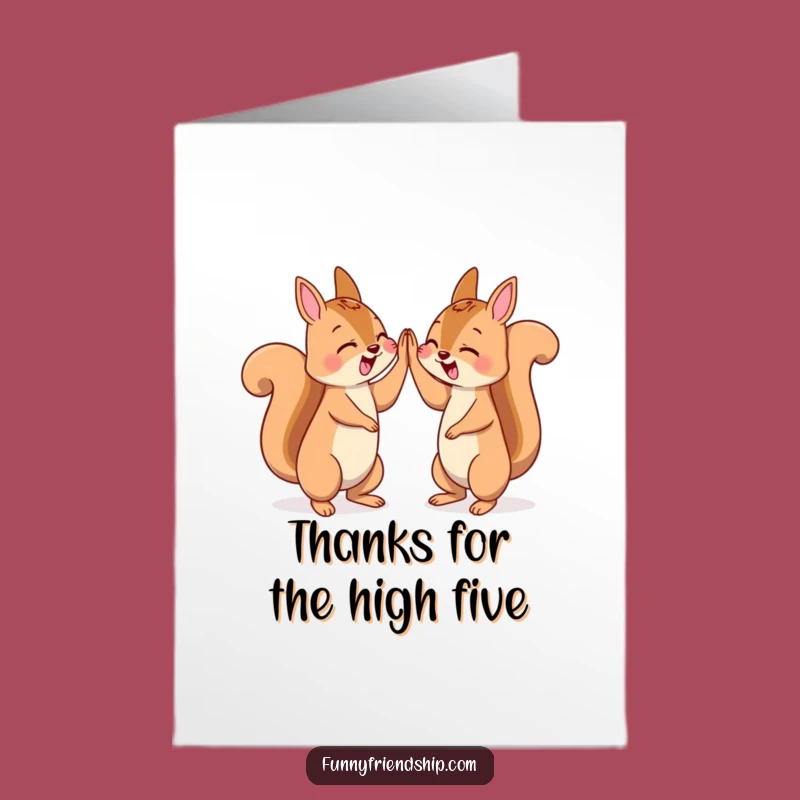 Free Printable Thank You Card Funny Squirrel High Five Downloadable, Thanks a Bunch High Five!
