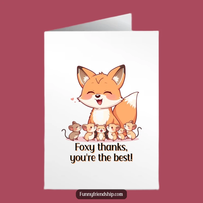 Heartwarming Free Printable Fox Thank You Card - Friend Laugh Downloadable Gift