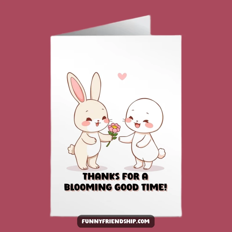 A Floral Thank You: Free Printable Card from Our Cute Rabbit Friend!
