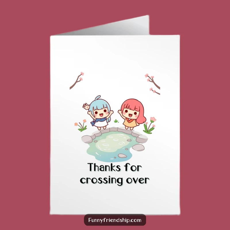 Free Printable Thank You Card: Waving Friends Funny Downloadable Gift