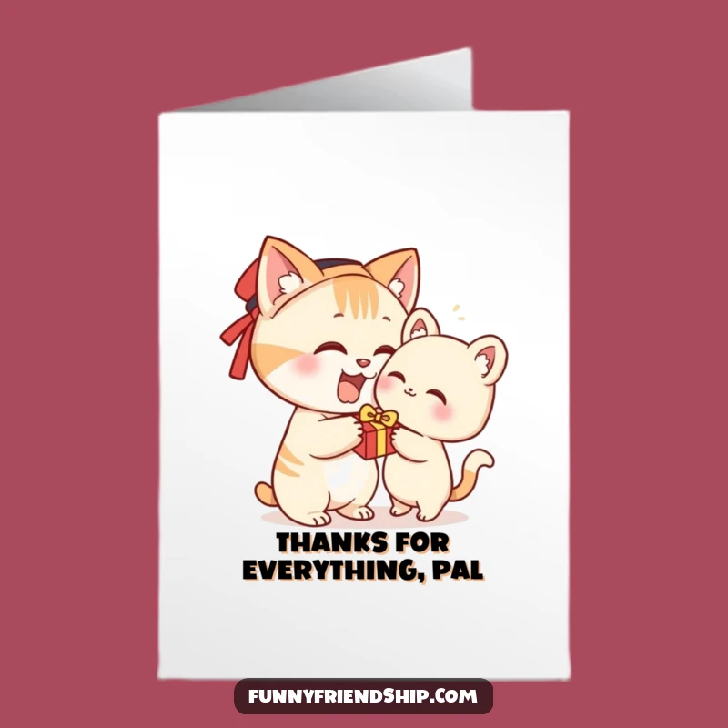 Free Printable Thank You Card Funny Cat Gift Downloadable, Express Gratitude with a Meowy Message