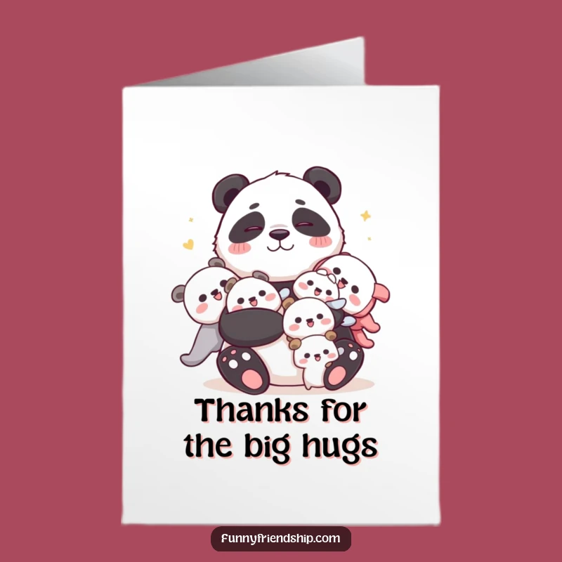 Free Printable Panda Thank You Card: Joyful Hugs, Cute Panda Downloadable